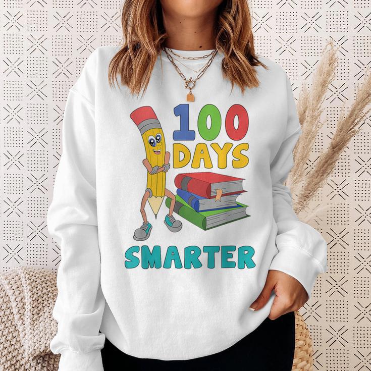 100 Days Smarter Teacher Student Books 100th Day Of School For Men Women Kids Sweatshirt Gifts for Her