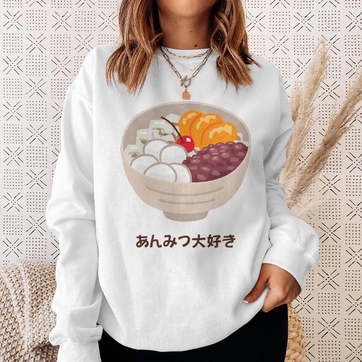 Apanese あんみつ デザート かわいい カワイイ 伝統 甘い スウェットシャツ 彼女への贈り物