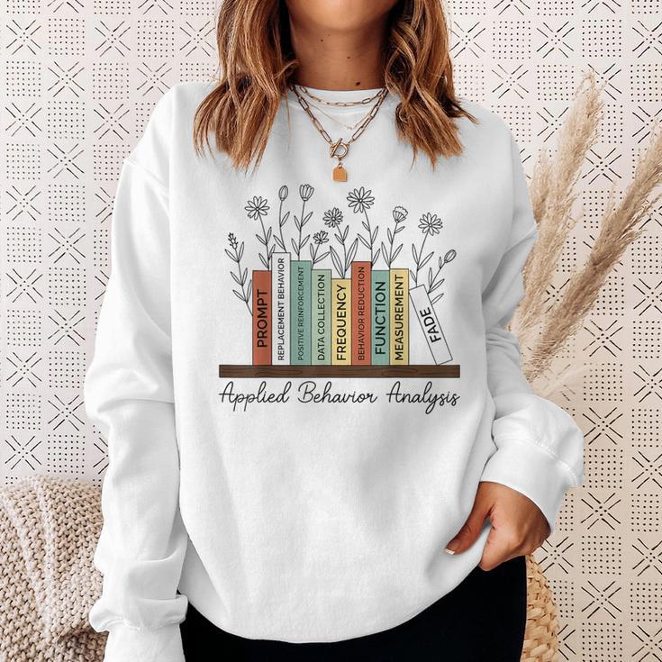 Applied Behavior Analysis Book Flower ABA Therapist Sweatshirt Gifts for Her