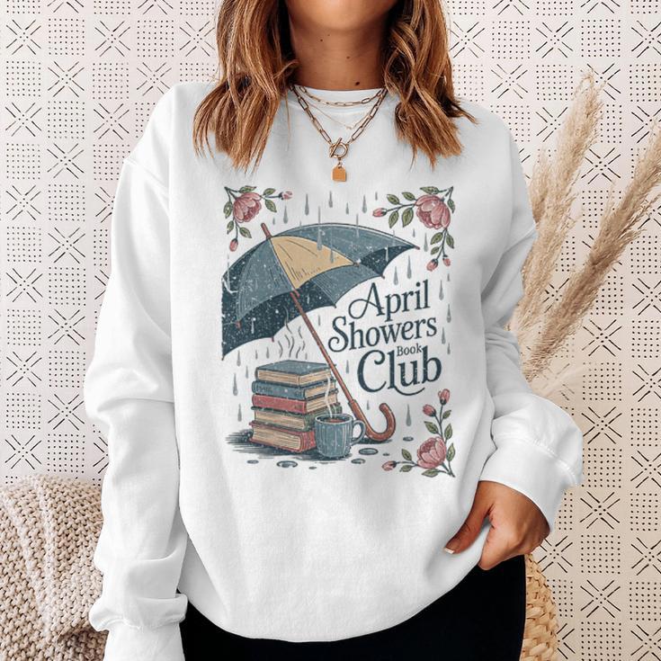 April Showers Book Club Spring Peonies Cozy Hygge Reader Sweatshirt Gifts for Her April Showers Book Club Spring Peonies Cozy Hygge Reader Sweatshirt Gifts for Her