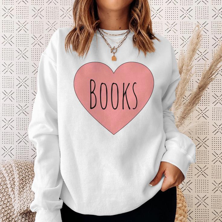 Back To School Heart Love Reading Cute I Love Books Sweatshirt Gifts for Her