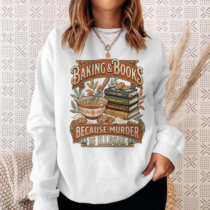 Baking Books Vintage Because Murder Is Illegal Aesthetic Sweatshirt Gifts for Her Baking Books Vintage Because Murder Is Illegal Aesthetic Sweatshirt Gifts for Her