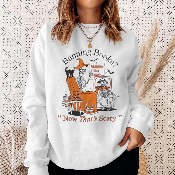 Banning-Books Reading Is A Right Now That’s Scary Halloween Sweatshirt Gifts for Her