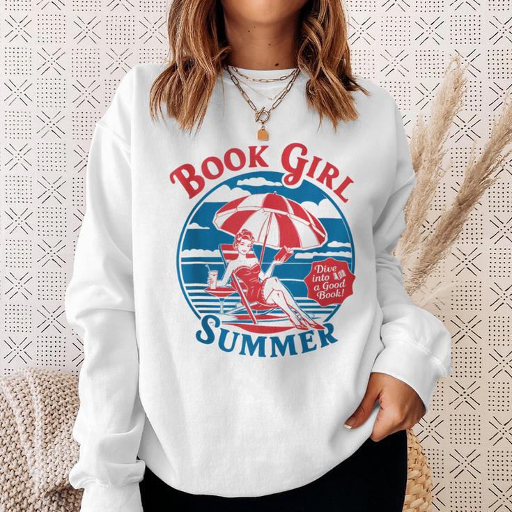 Book Girl Summer Women Retro Bookish Vacation Reader Sweatshirt Gifts for Her Book Girl Summer Women Retro Bookish Vacation Reader Sweatshirt Gifts for Her