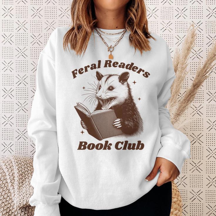Book Lover Opossum Bookish Reader Feral Readers Book Club Sweatshirt Gifts for Her