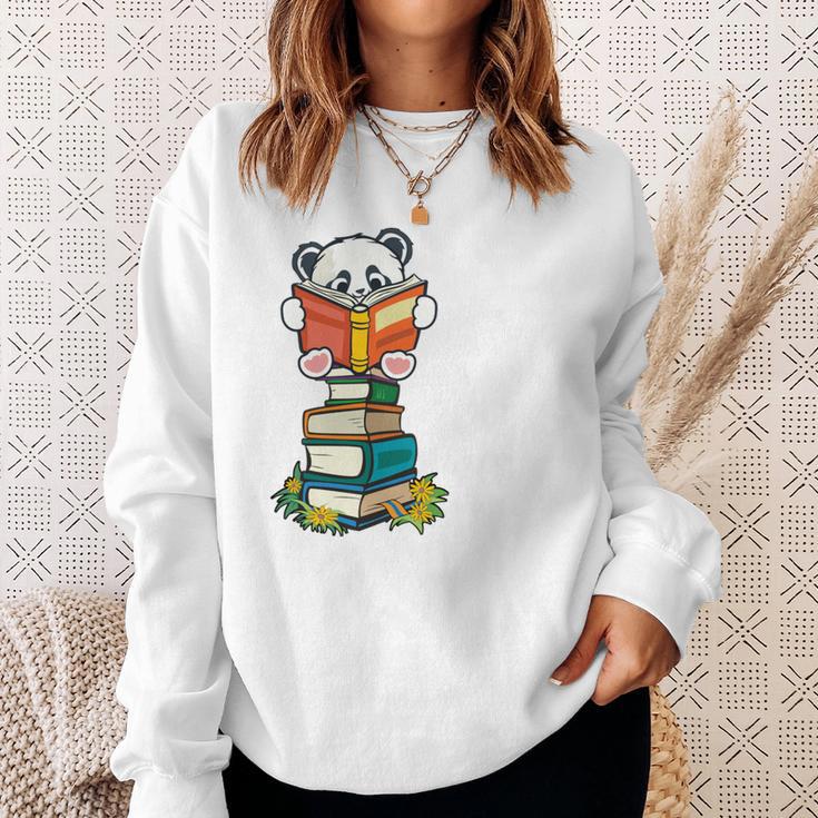 Book Lover Shirt Kids Panda Lover Book Reading Sweatshirt Gifts for Her