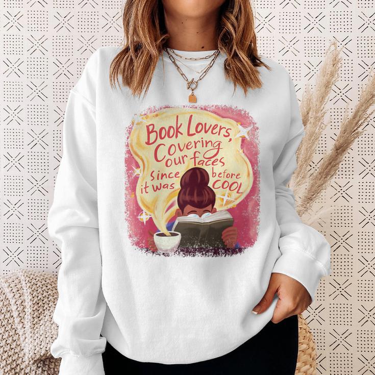Book Lovers Covering Our Faces Sweatshirt Gifts for Her