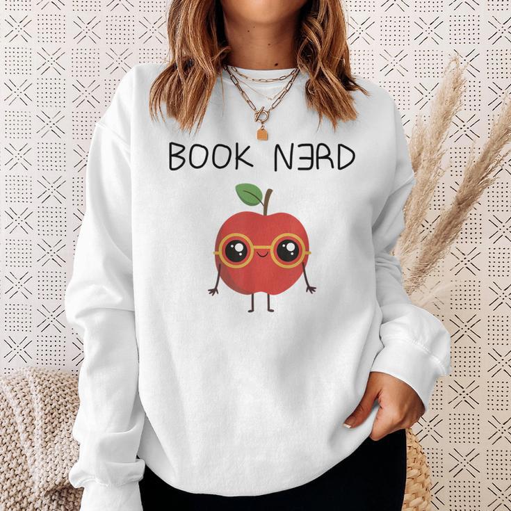 Book Nerd Teacher Apple Backwards E For Men Women Kids Sweatshirt Gifts for Her
