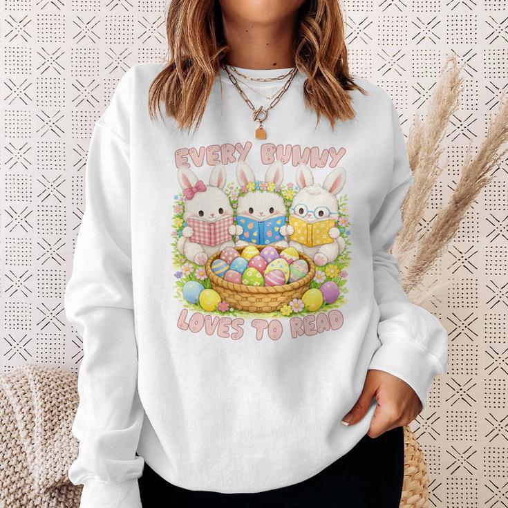Book Reading Lover Easter Bookish Every Bunny Loves To Read Sweatshirt Gifts for Her