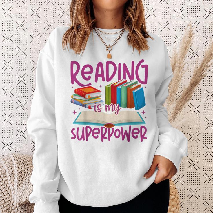 Book Reading Reading Is My Superpower Sweatshirt Gifts for Her
