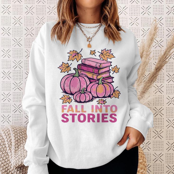 Bookcore Coquette Pinkoween Fall Into Stories Books Premium Tri-Blend Sweatshirt Gifts for Her Bookcore Coquette Pinkoween Fall Into Stories Books Premium Tri-Blend Sweatshirt Gifts for Her