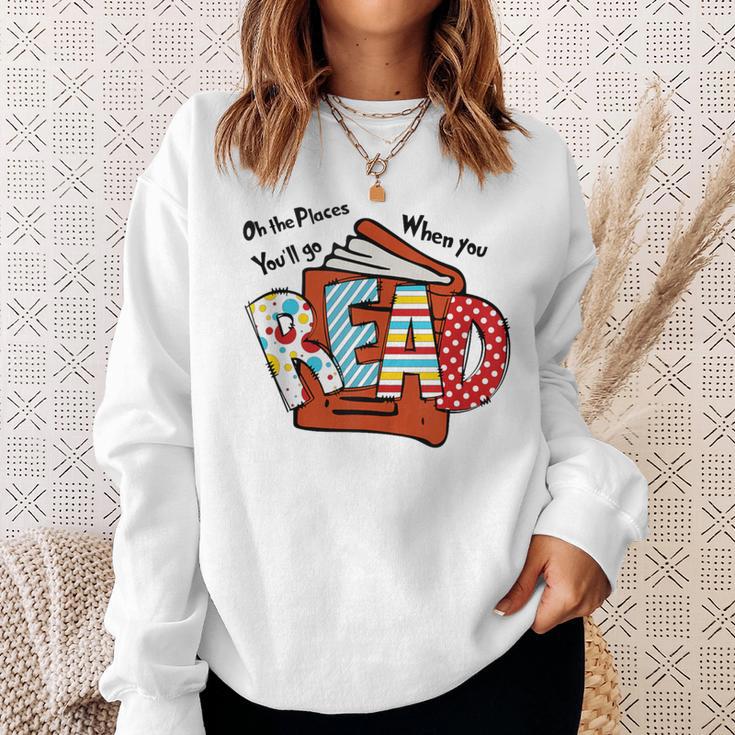 Books Balloon Oh The Places You Will Go When You Read Sweatshirt Gifts for Her