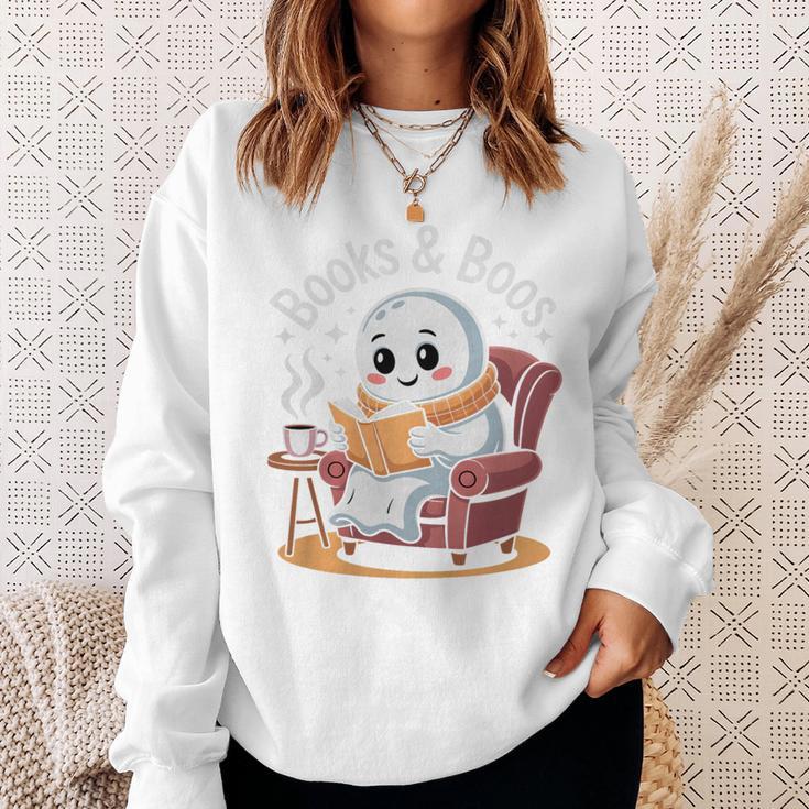 Books And Boos Reading Ghost Premium Tri-Blend Sweatshirt Gifts for Her