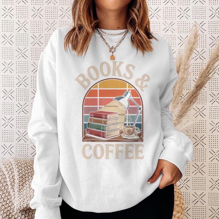Books And Coffee Reading Book Lover Bookworm Sweatshirt Gifts for Her