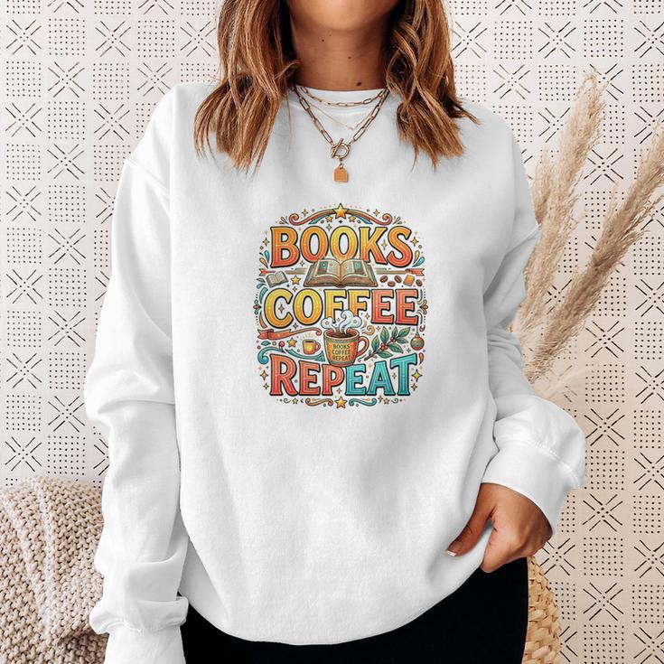 Books Coffee Repeat Cozy Reading Lifestyle Premium Tri-Blend Sweatshirt Gifts for Her Books Coffee Repeat Cozy Reading Lifestyle Premium Tri-Blend Sweatshirt Gifts for Her