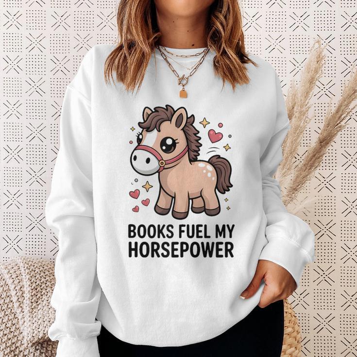 Books Fuel My Horsepower Cute Reading Pony Sweatshirt Gifts for Her Books Fuel My Horsepower Cute Reading Pony Sweatshirt Gifts for Her