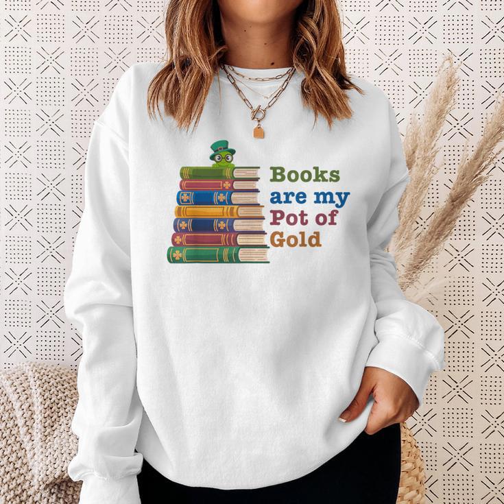 Books Are My Pot Of Gold St Patricks Day Bookworm Reader Sweatshirt Gifts for Her