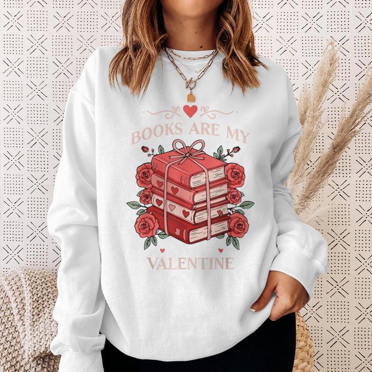 Books Are My Valentine Book Lover Heart Matching Party Sweatshirt Gifts for Her