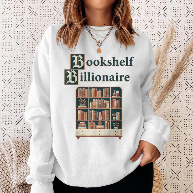 Bookshelf Wealth Billionaire Book Collector Collection Sweatshirt Gifts for Her