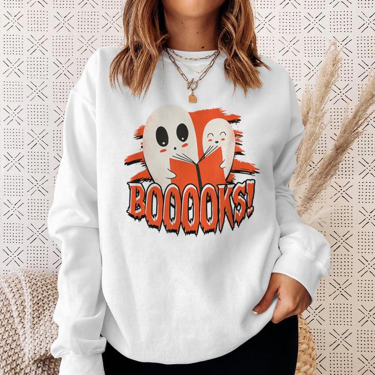 BOOOOKS Halloween Author Reading Of History Books Sweatshirt Gifts for Her BOOOOKS Halloween Author Reading Of History Books Sweatshirt Gifts for Her