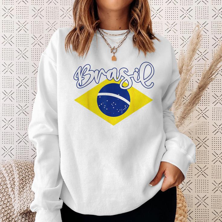 Brazilian Flag Colors National Brazil Brasil スウェットシャツ 彼女への贈り物
