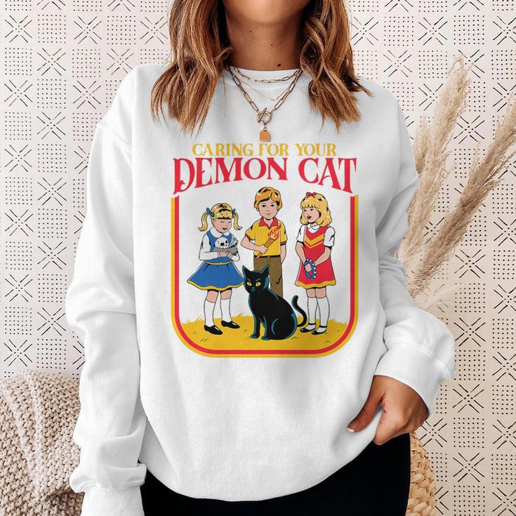 Caring For Your Evil Cat Retro Dark Humor Book Cover Premium Tri-Blend Sweatshirt Gifts for Her Caring For Your Evil Cat Retro Dark Humor Book Cover Premium Tri-Blend Sweatshirt Gifts for Her