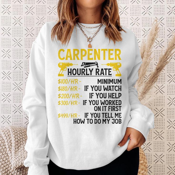 メンズ Carpenter Hourly Rate For Woodworker Carpenter Retro スウェットシャツ 彼女への贈り物