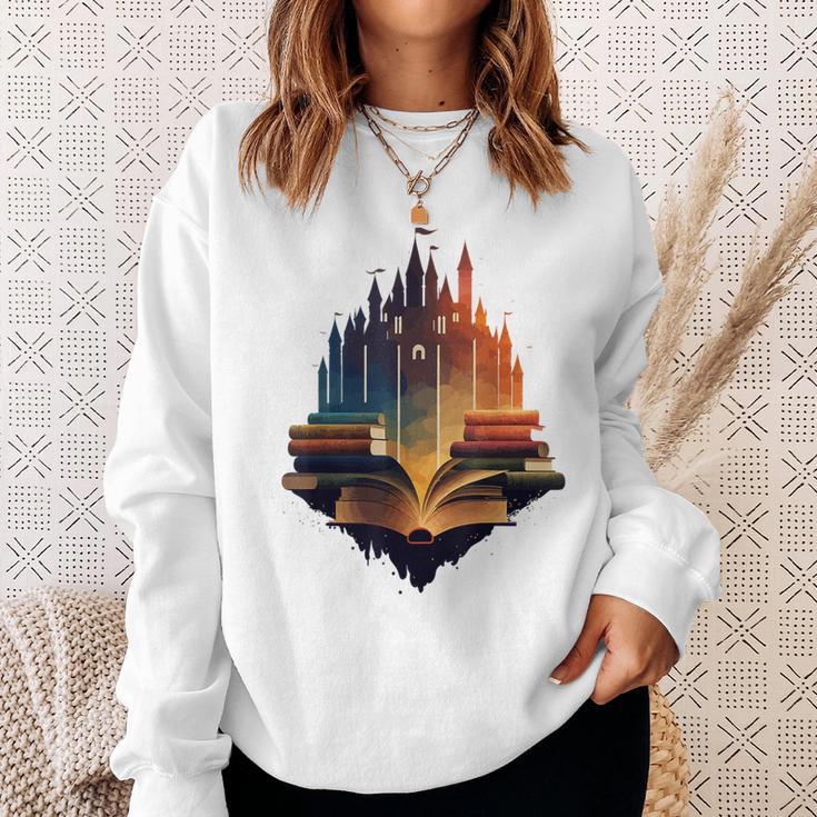 Castle Of Books Imagination Art Book Lover Sweatshirt Gifts for Her Castle Of Books Imagination Art Book Lover Sweatshirt Gifts for Her