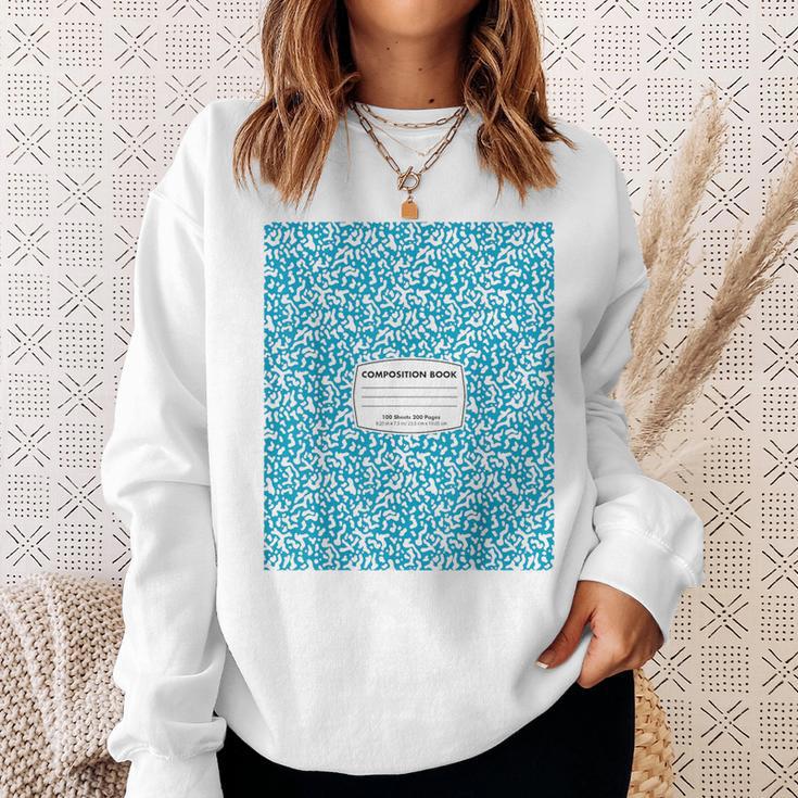 Classic Sky Blue Composition Book School Book Teachers Sweatshirt Gifts for Her