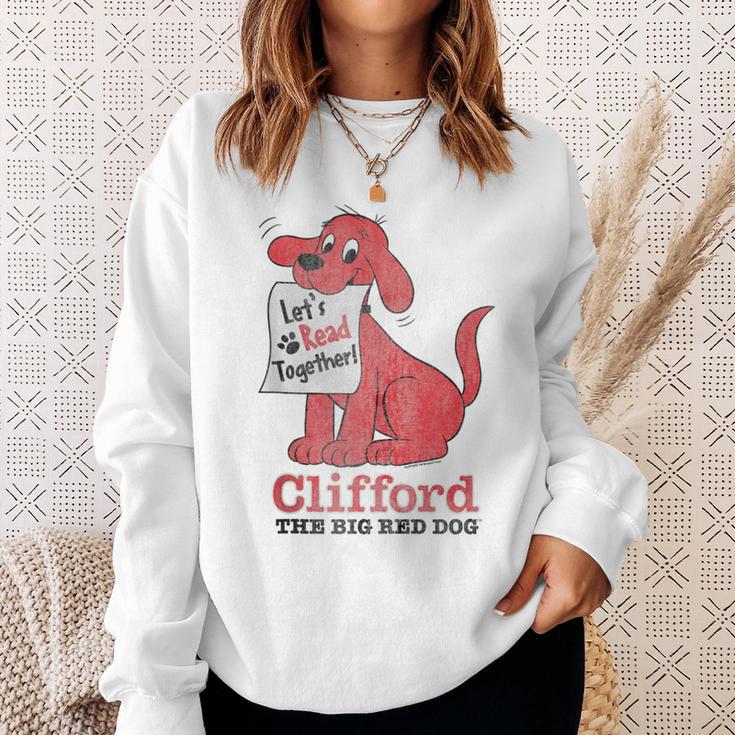 Clifford The Big Red Dog Let's Read Together Vintage Book Sweatshirt Gifts for Her