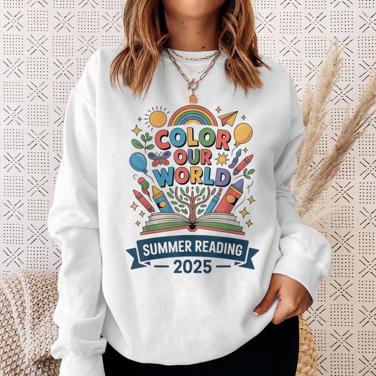 Color Our World Summer Reading 2025 Book Wildflowers Sweatshirt Gifts for Her Color Our World Summer Reading 2025 Book Wildflowers Sweatshirt Gifts for Her