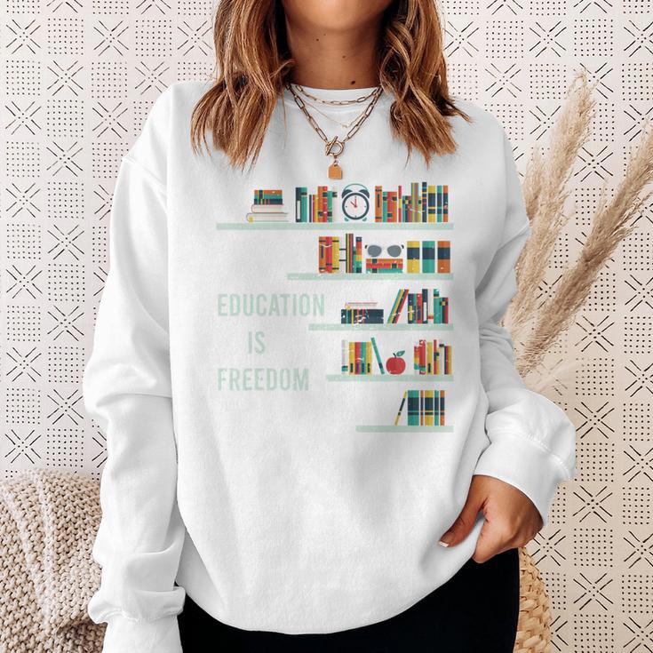 Cool Africa Education Is Freedom Library Book Sweatshirt Gifts for Her Cool Africa Education Is Freedom Library Book Sweatshirt Gifts for Her