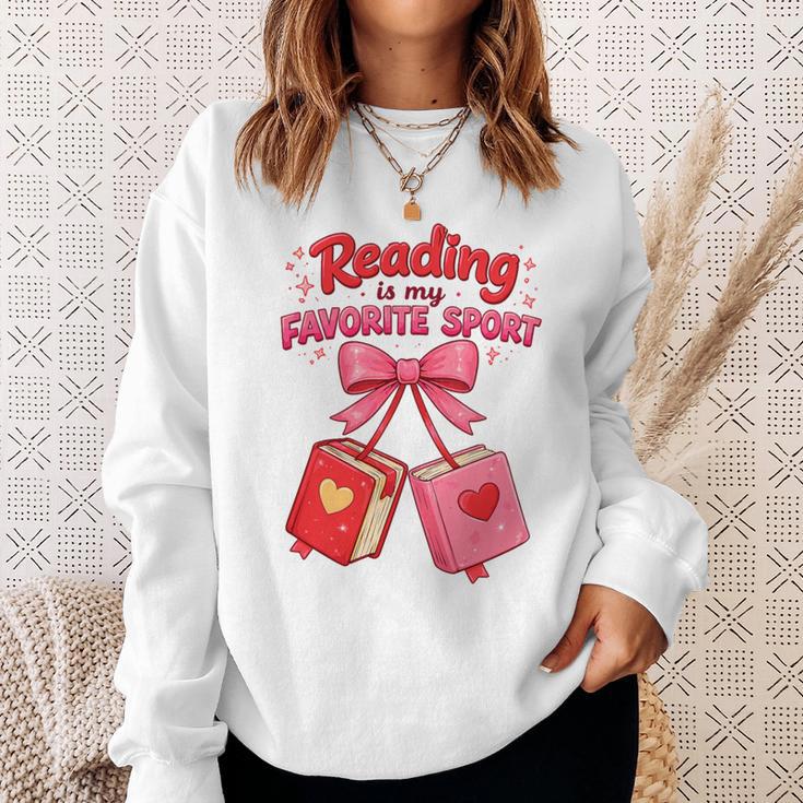 Coquette Reading Is My Favorite Sport Cute Book Lovers Premium Tri-Blend Sweatshirt Gifts for Her