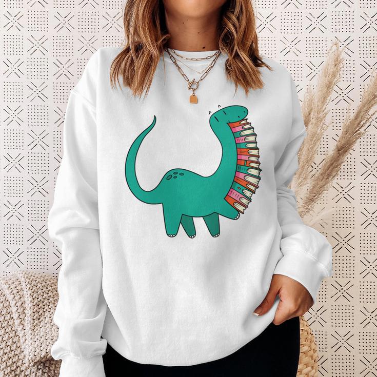 Dinosaur Carrying Book Reading Bookworm Librarian Sweatshirt Gifts for Her Dinosaur Carrying Book Reading Bookworm Librarian Sweatshirt Gifts for Her