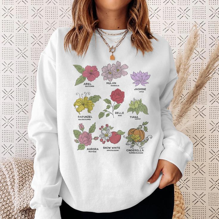 Disney Princesses Types Of Flowers Textbook Poster Sweatshirt Gifts for Her
