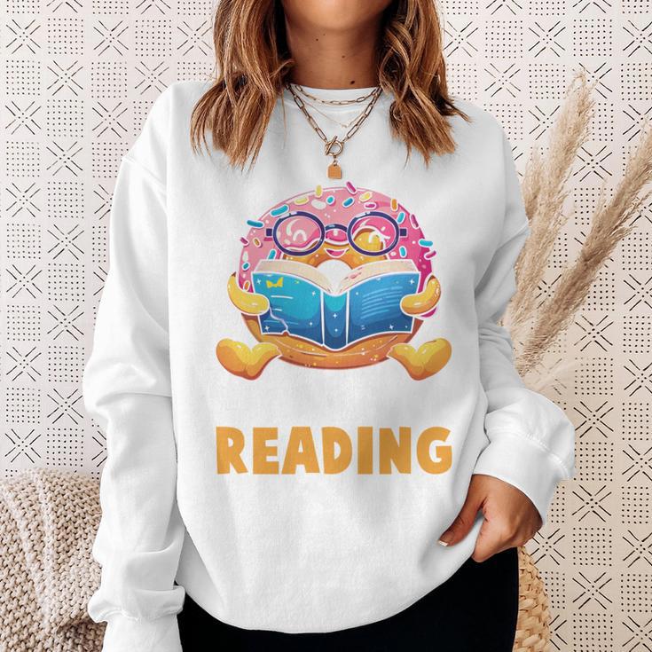 Donut Stop Reading Cute Book Reader Bookworm Donut Day Sweatshirt Gifts for Her