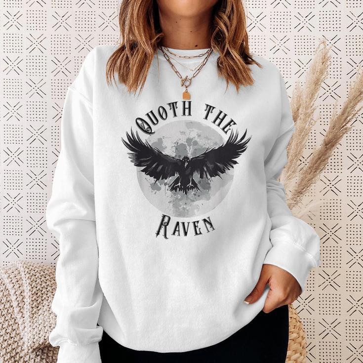 Edgar Allan Poe Nevermore The Raven Quote Literary Book Sweatshirt Gifts for Her