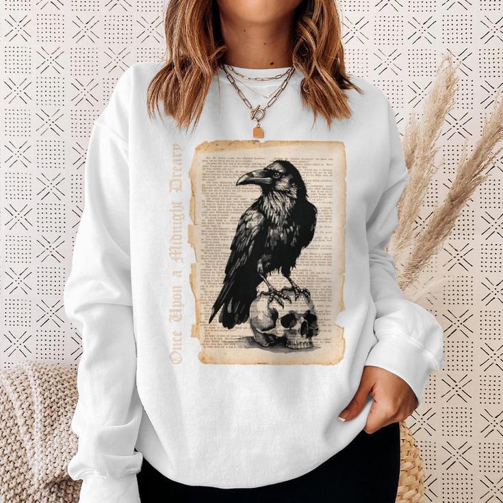 Edgar Allan Poe Raven Gothic Book Lover Sweatshirt Gifts for Her