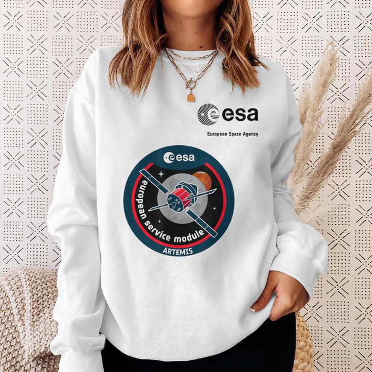 Esa欧州宇宙機関ミッションesmアルテミスパッチ スウェットシャツ 彼女への贈り物