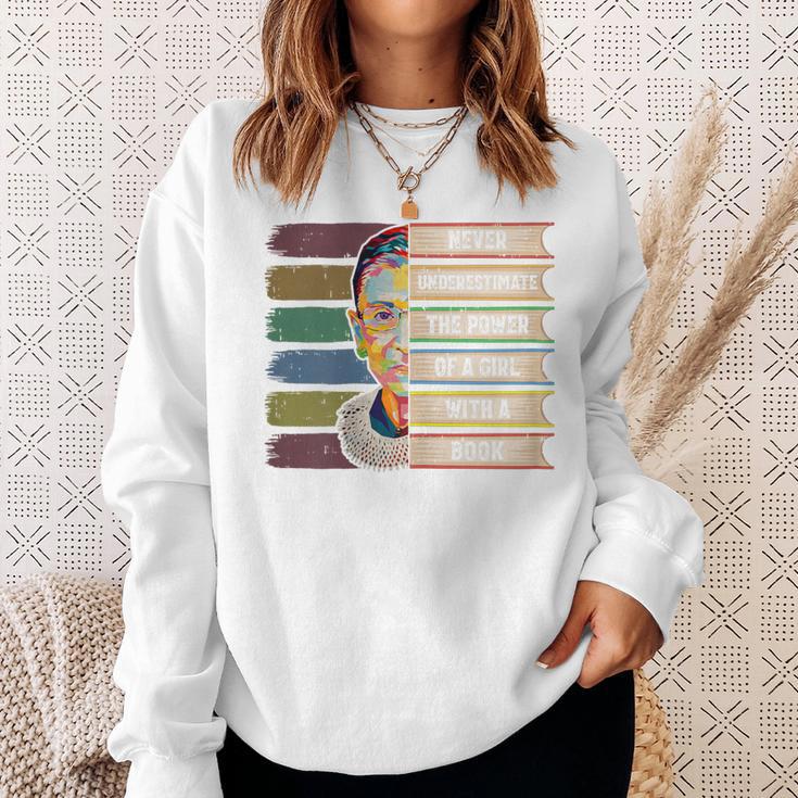 Feminist Ruth Bader Ginsburg RBG Quote Girl With Book Women Sweatshirt Gifts for Her