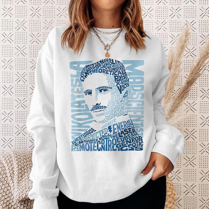 Glitschika s ニコラ・テスライラストtシャツ スウェットシャツ 彼女への贈り物