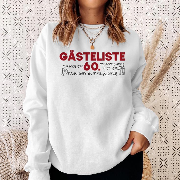 Guest List 60th Guest List Guest Book 60th Birthday Woman Man Sweatshirt Gifts for Her