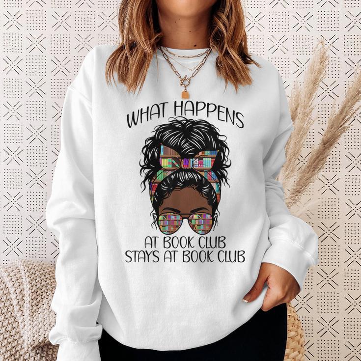 What Happens At Book Club Stays At Book Club Black Women Sweatshirt Gifts for Her What Happens At Book Club Stays At Book Club Black Women Sweatshirt Gifts for Her