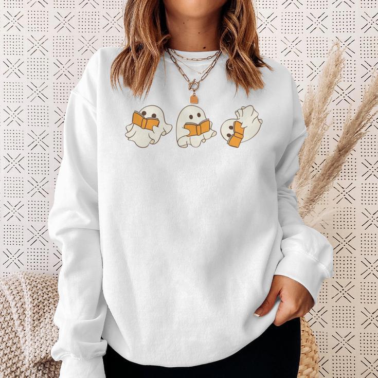 Haunted By My TBR Ghosts Reading Halloween Books Sweatshirt Gifts for Her