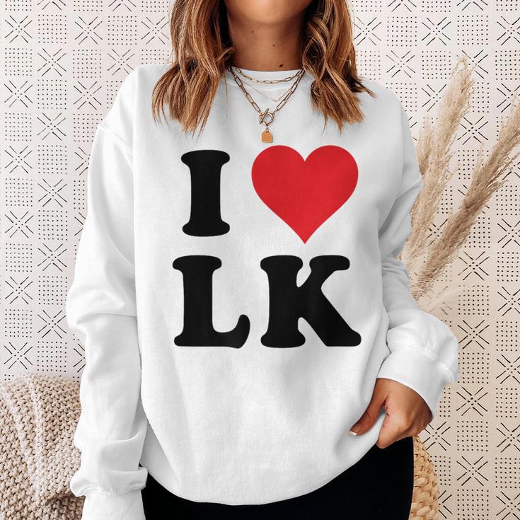 I Heart Lk Initials I Love LK First And Last Name L K スウェットシャツ 彼女への贈り物