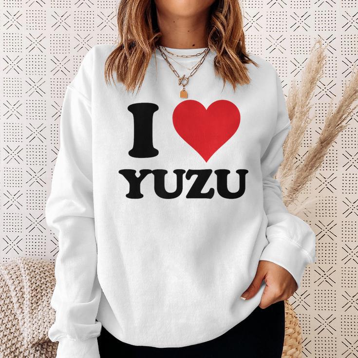I Heart ゆず ファーストネーム I Love パーソナライズ スウェットシャツ 彼女への贈り物