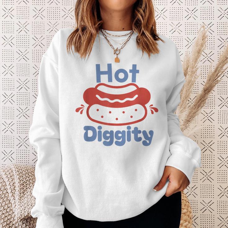 Hot Diggity Dog Hot Dog Bbq Grilling 4Th Of July Sweatshirt Gifts for Her