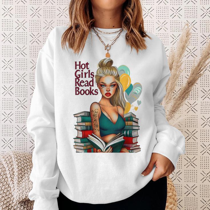 Hot Girls Read Books Spicy Bookish Girl Dark Romance Reader Sweatshirt Gifts for Her