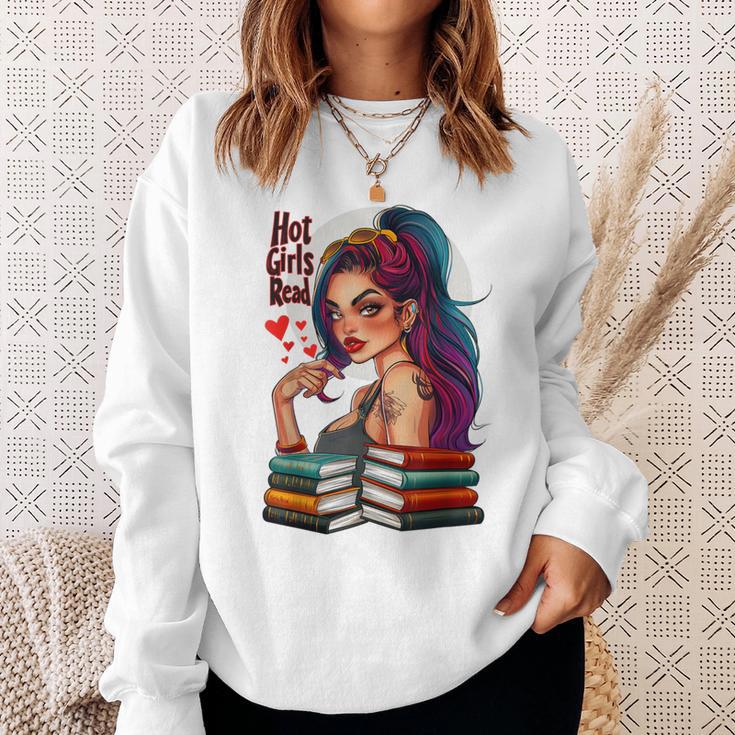 Hot Girls Read Books Spicy Dark Romance Reader Bookish Girl Sweatshirt Gifts for Her