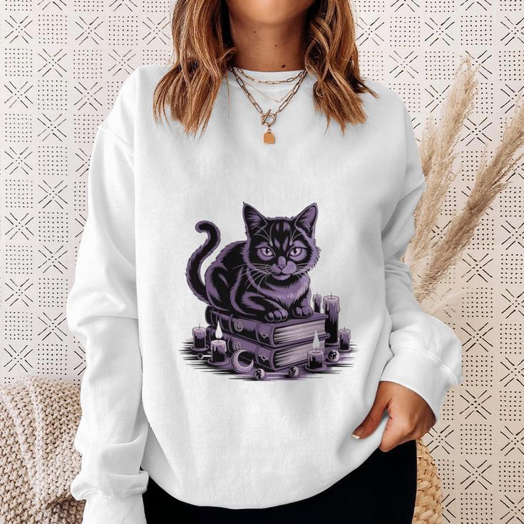 I'm An Indoor Cat Cute Witch Kitten With Books And Candles Sweatshirt Gifts for Her